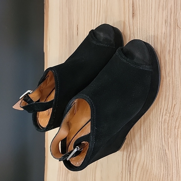 Lucky Brand Shoes - Lucky Brand wedges size 6 and 1/2 black suede